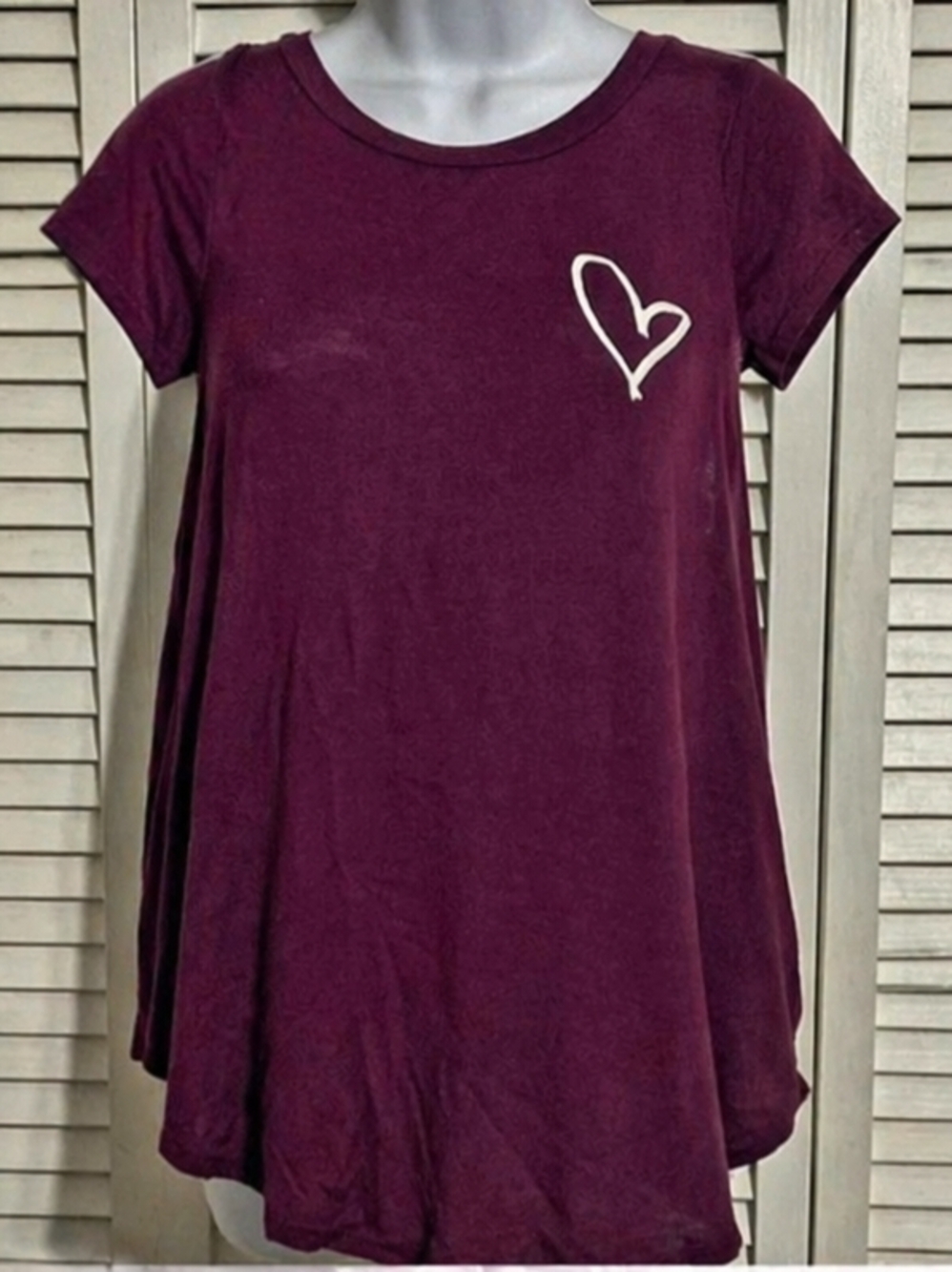 french pastry Plum Short Sleeve Maternity Heart Tee